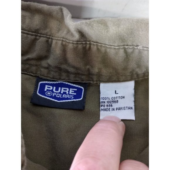 Pure Polaris Green Long Sleeve Shooting Button Up Shirt Men's Size Large - Picture 3 of 6